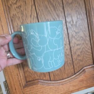 VTG 1982 Taylor & NG Ani-Mates Mug Sage Green Naughty Elephants Orgy  Japan